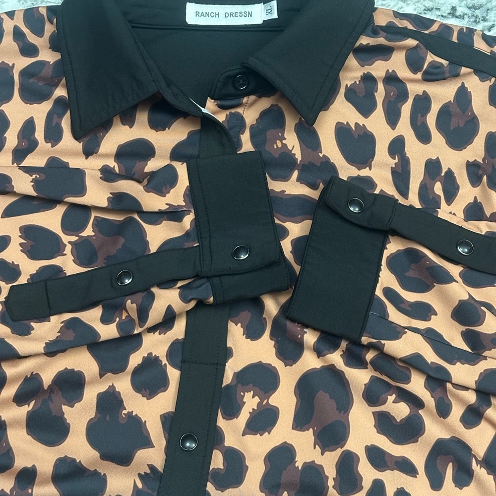 Leopard Print Button-Up Shirt